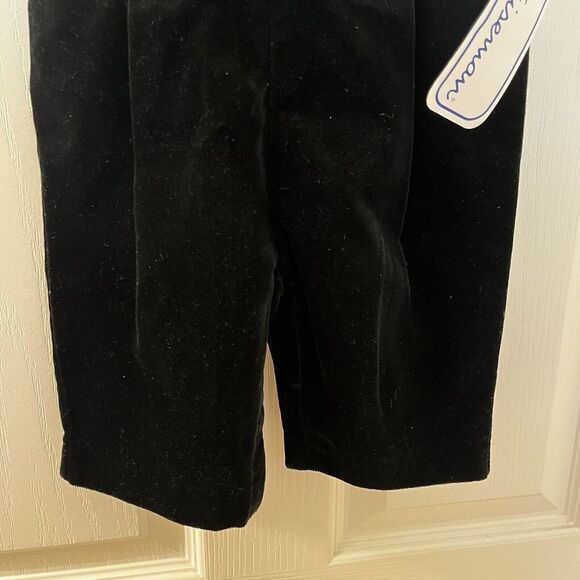 Florence Eiseman Black Velvet Snowman Longall Overalls Romper Boys 6 Months NWT - Picture 4 of 13
